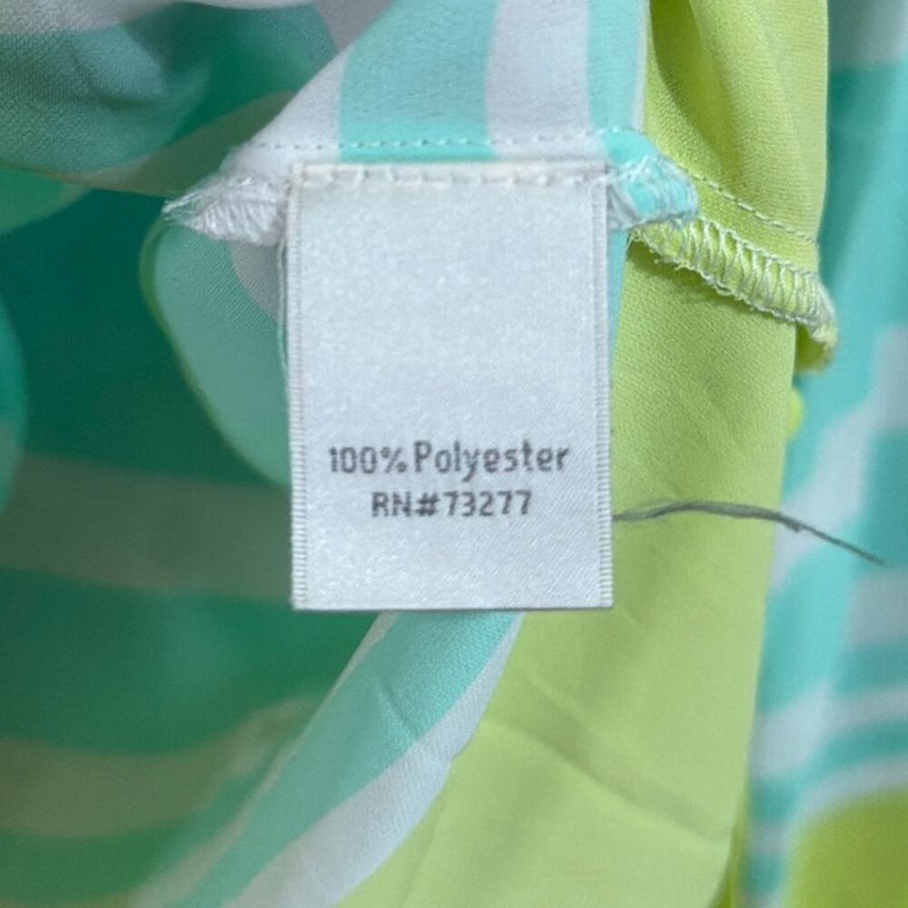 Lauren Conrad Womens Blouse Multicolored Colorblock V Neck Long Sleeve Sheer M - Picture 6 of 11